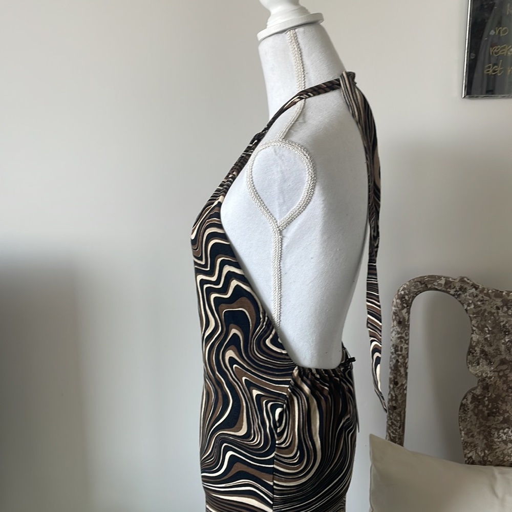 70’s Ripple Backless Mini-Dress Motel - Picture 2 of 3